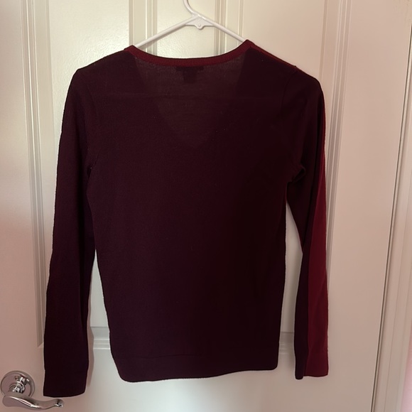 Maroon Club Monaco Wool V-Neck Sweater - Picture 3 of 5
